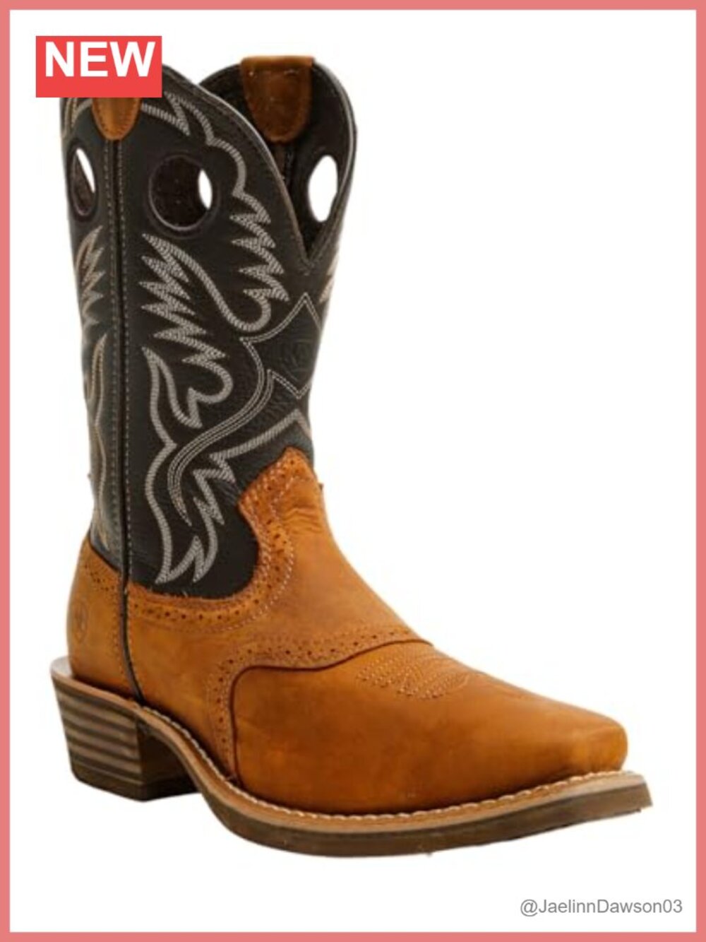 Western Cowboy Boot Square Toe Leather Equestrian Knee-High